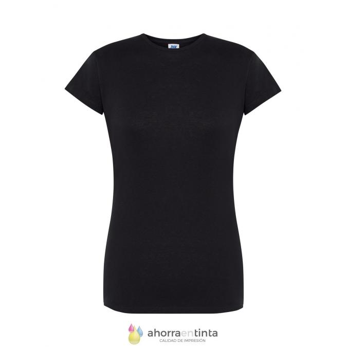 Camiseta de algodón mujer negra